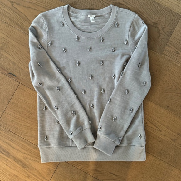 J. Crew  Embellished Lightweight Sweatshirt - Picture 2 of 9